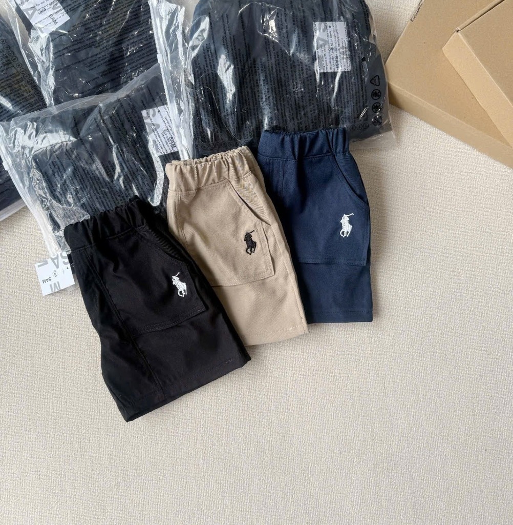 SET 3 QUẦN ĐÙI KAKI THÊU NGỰA BÉ TRAI