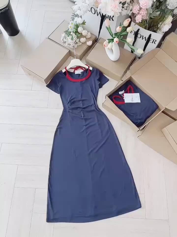 VÁY DÍP PHỐI DÁNG DÀI LI EO NỮ SẴN