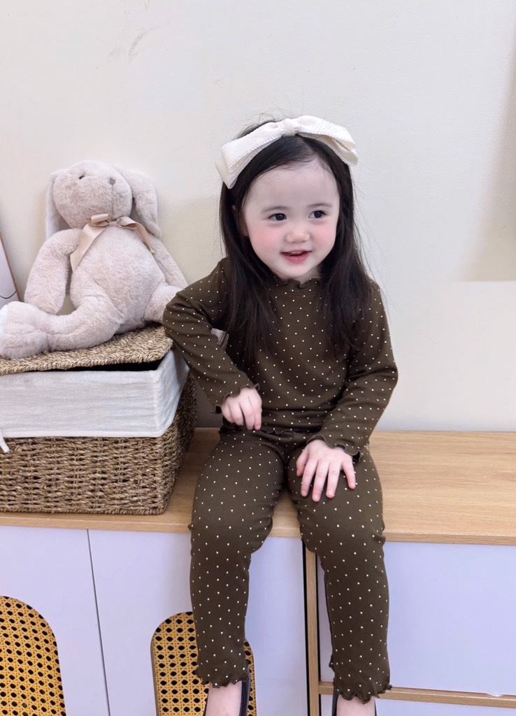 SET BỘ ZIP DÀI CHẤM BI 3 MÀU BÉ GÁI(XẢ 55k)