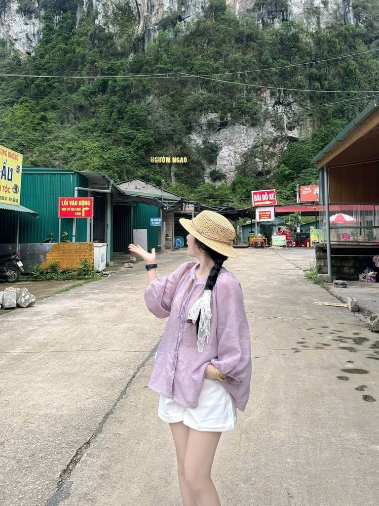 SET BÈO TÍM QUẦN CỘC TRẮNG NỮ