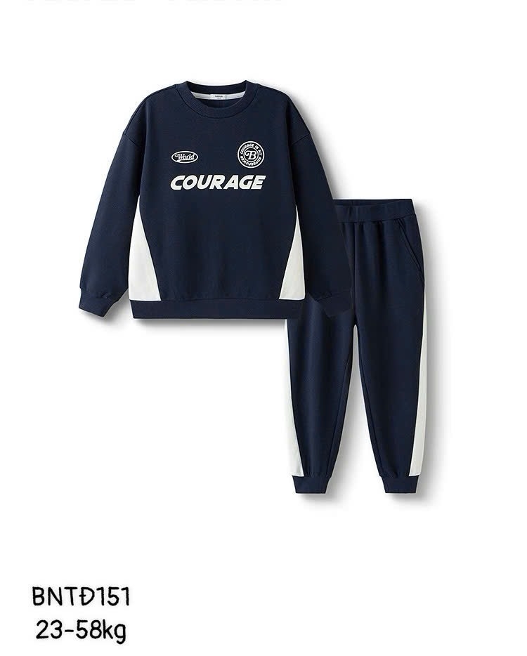 BỘ DÀI NỈ COURAGE PRACTICAL PHỐI MÀU BÉ TRAI SIZE ĐẠI