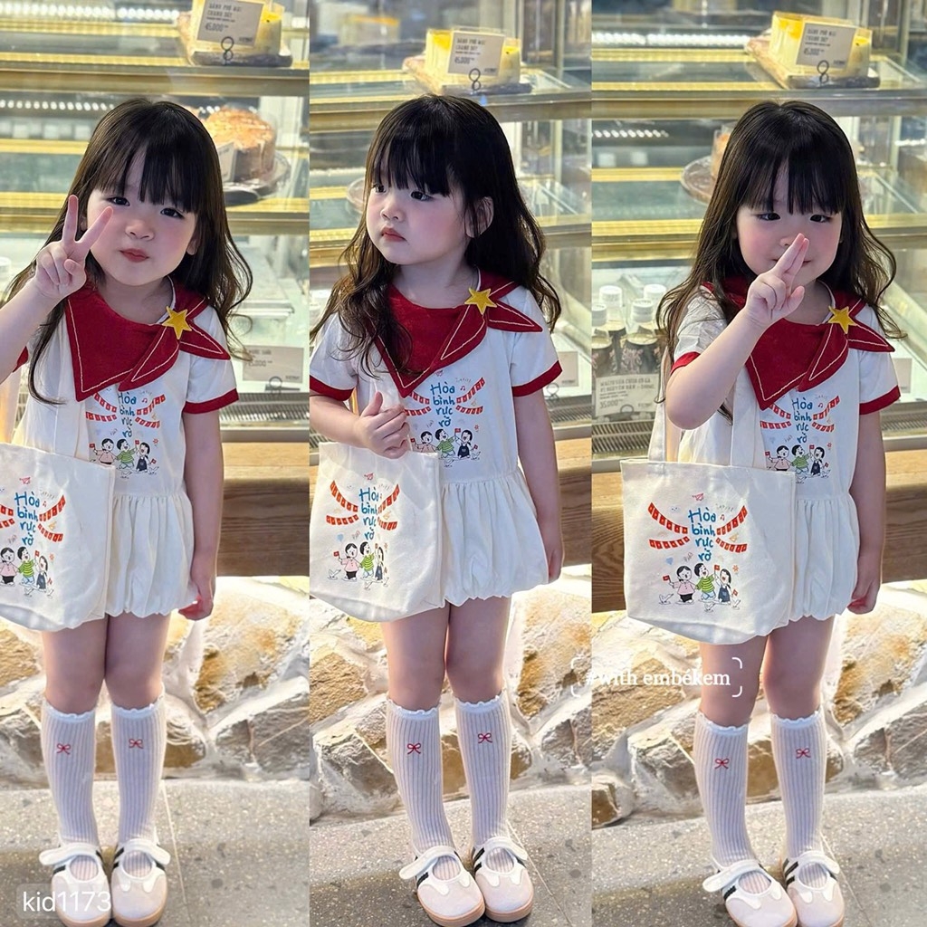 SET BỘ HOÀ BÌNH ĐỎ TRẮNG BÉ TRAI BÉ GÁI