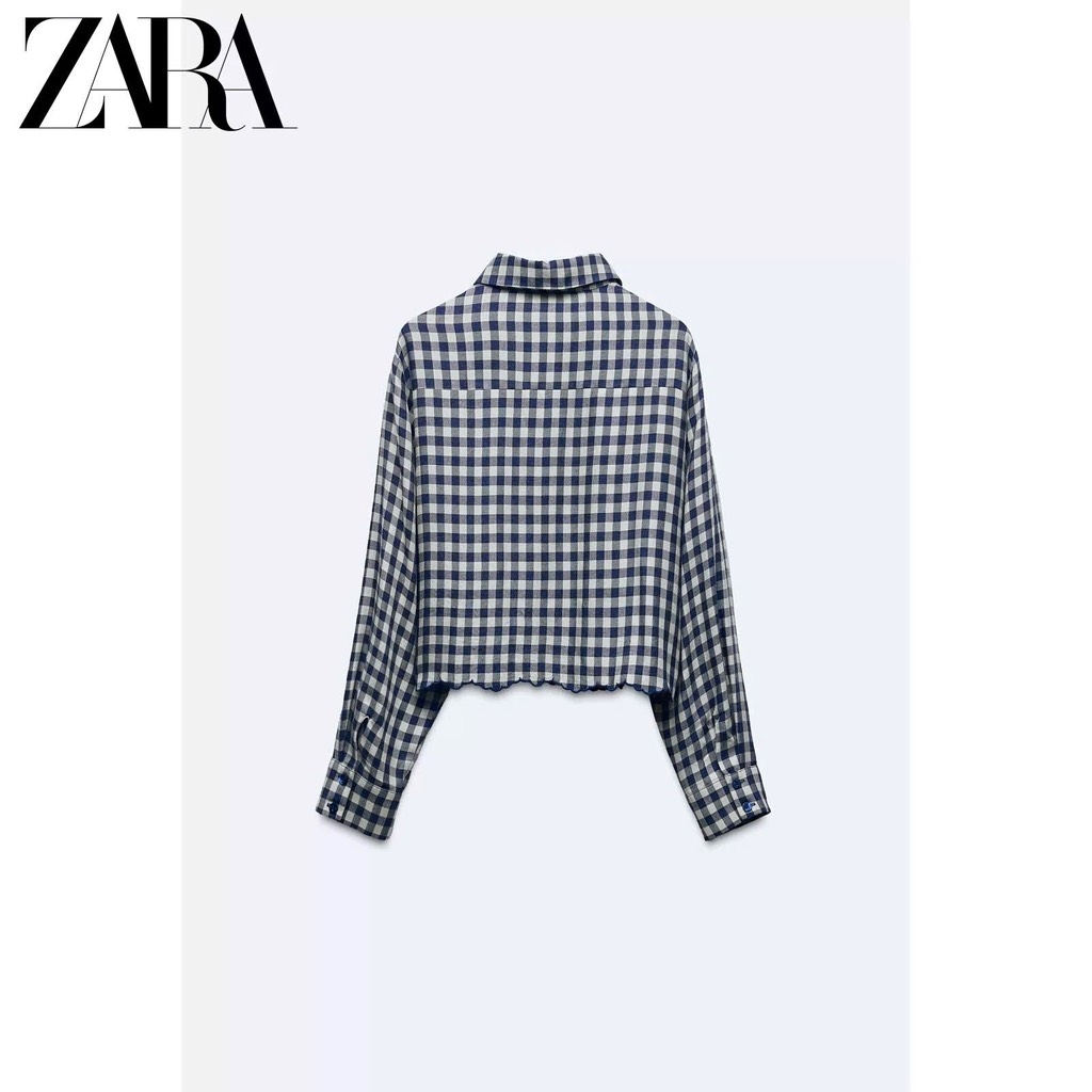 ÁO SƠ MI KẺ CARO ZRA THÊU HOA VINTAGE NỮ (XẢ 109k)