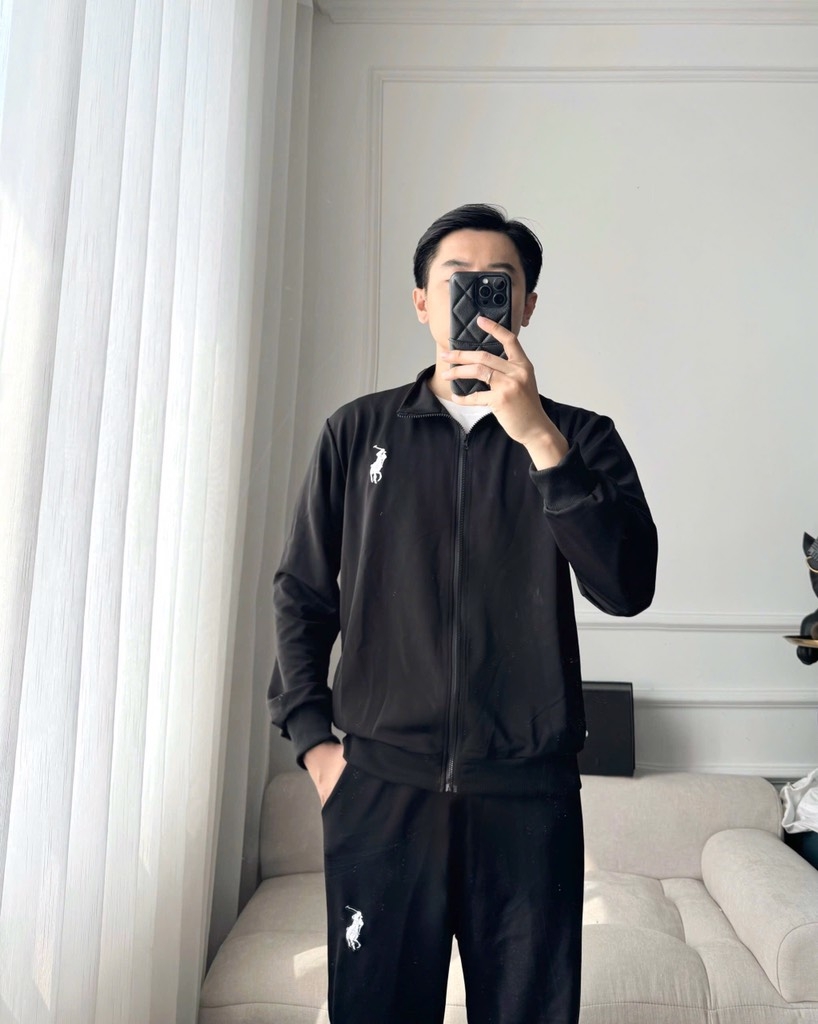 BỘ DÀI POLO KÉO KHOÁ THÊU NGỰA NAM THU ĐÔNG SẴN