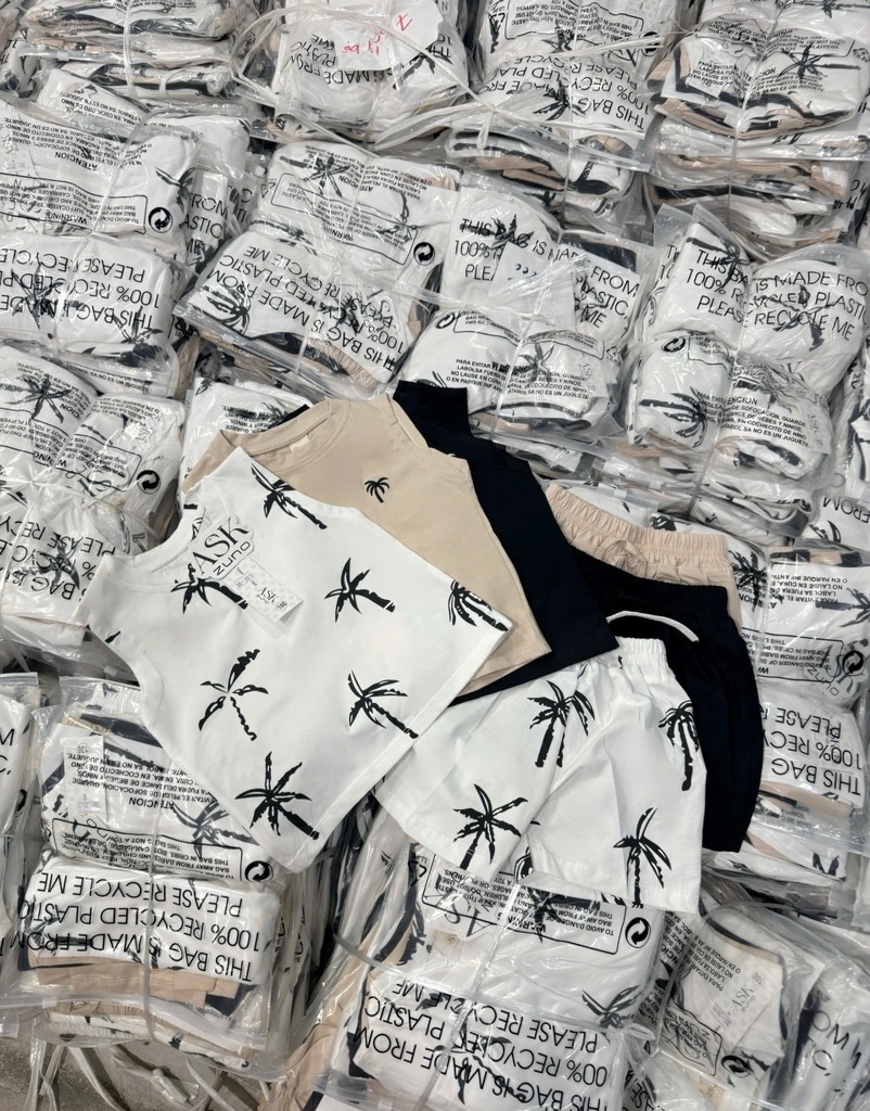 SÉT 3 BỘ COTTON CO GIÃN CÂY DỪA CHO BÉ TRAI (XẢ 119k)