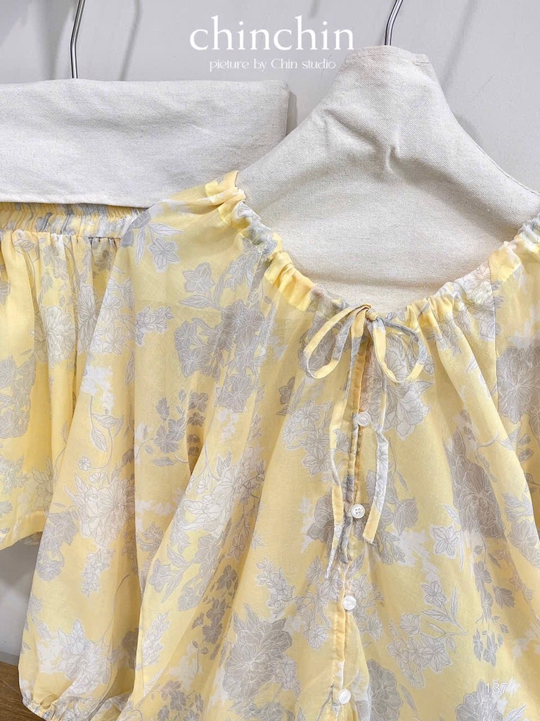 SET BỘ BÈO VÀNG HOẠ TIẾT NỮ