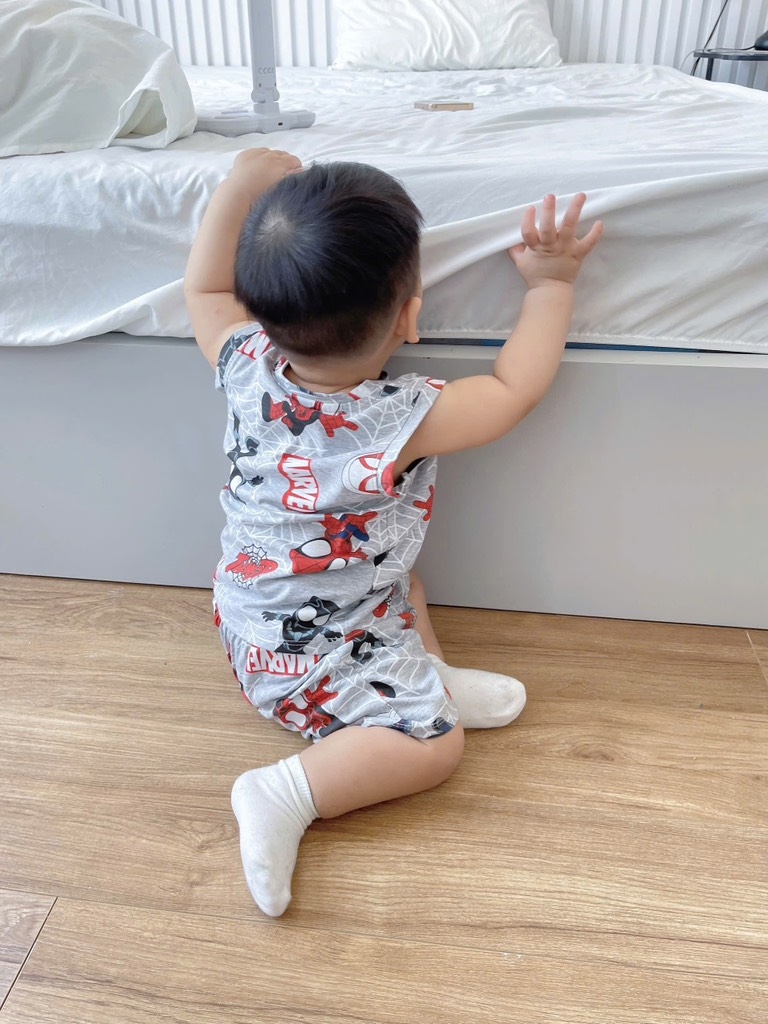 SÉT 2 BỘ BA LỖ COTTON NGƯỜI NHỆN MARVEL TONE GHI BÉ TRAI( SALE 95k)
