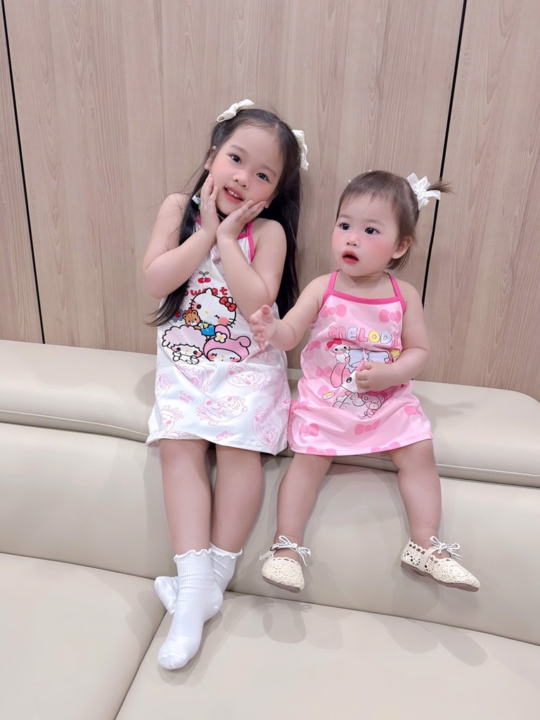 SET VÁY 2 DÂY KITTY MELODY BÉ GÁI