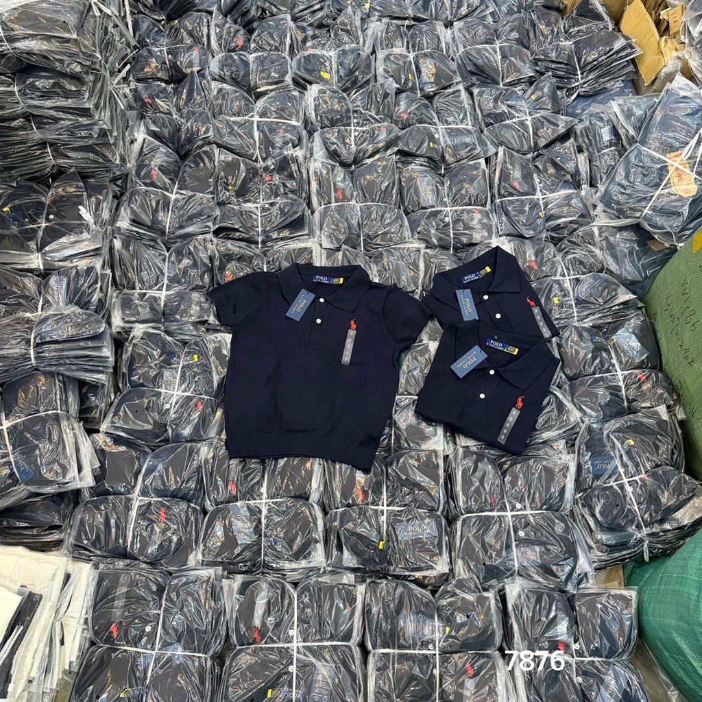 ÁO LEN CỔ POLO THÊU NGỰA MÀU XANH THAN NỮ SẴN