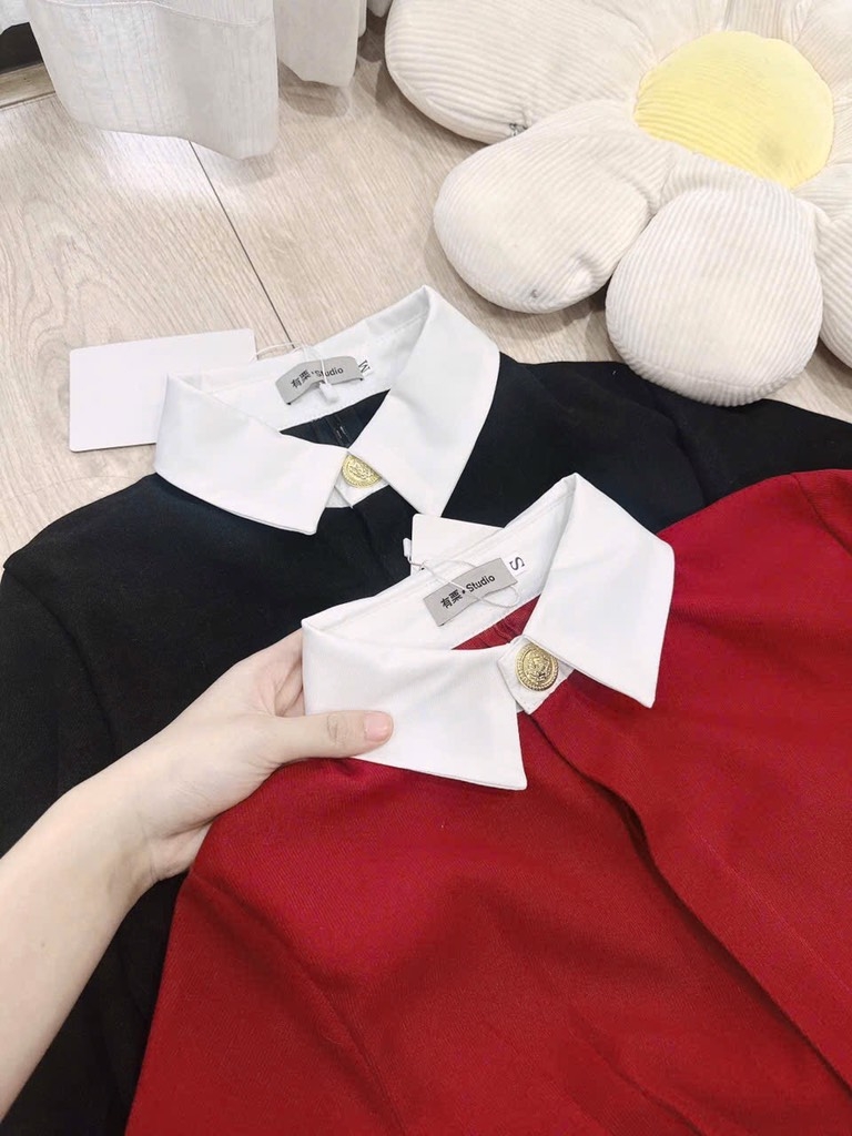 VÁY PHỐI CÚC ĐỒNG LY CHIẾT NỮ THU ĐÔNG SẴN (SALE 123K)