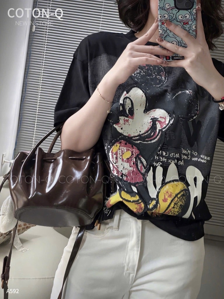 ÁO PHÔNG CHUỘT MICKEY 2 MÀU NỮ
