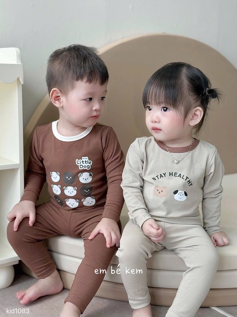 SET 2 BỘ DÀI TÂY TONE NÂU BE CHO BÉ TRAI BÉ GÁI