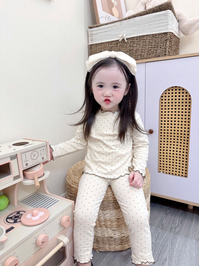 SET BỘ ZIP DÀI CHẤM BI 3 MÀU BÉ GÁI(XẢ 55k)