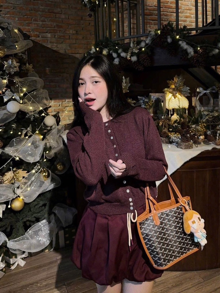 ÁO LEN CADIGAN Z.ARA CỔ TRÒN MÀU TÍM NỮ THU ĐÔNG SẴN