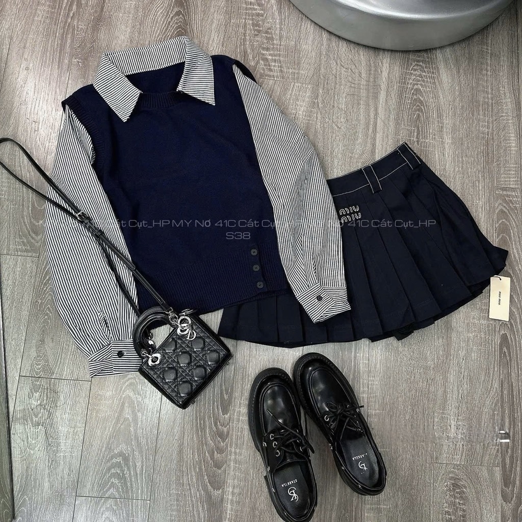 ÁO LEN PHỐI SƠ MI 5 MÀU NỮ THU ĐÔNG