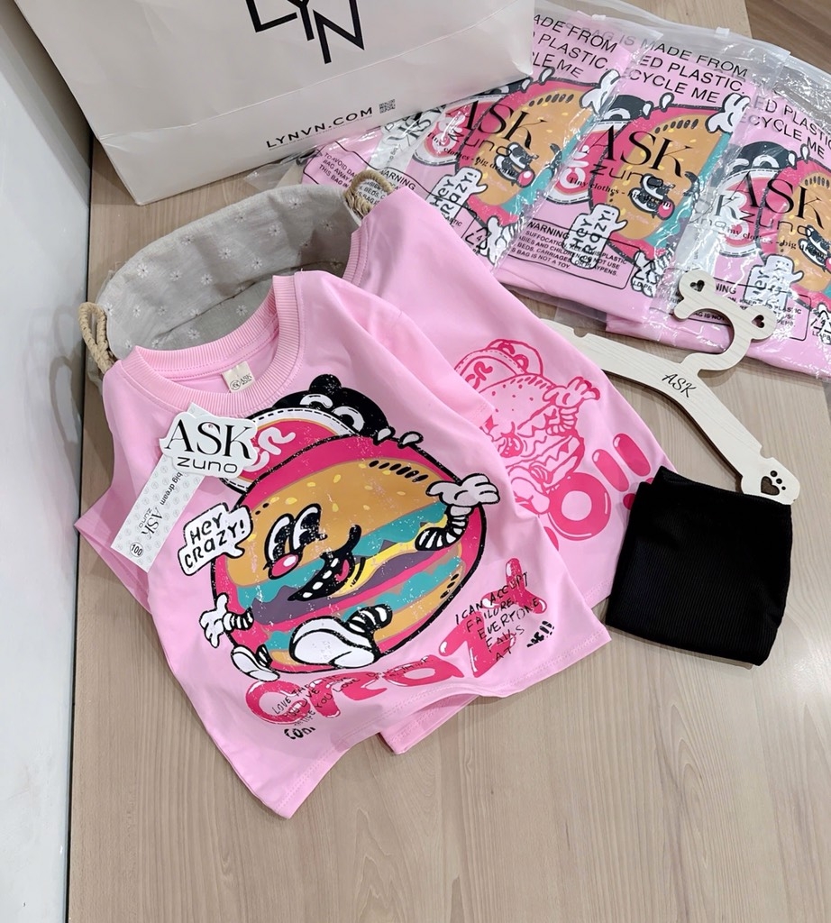 SET ÁO CRAZY QUẦN LEGGING CHO BÉ GÁI