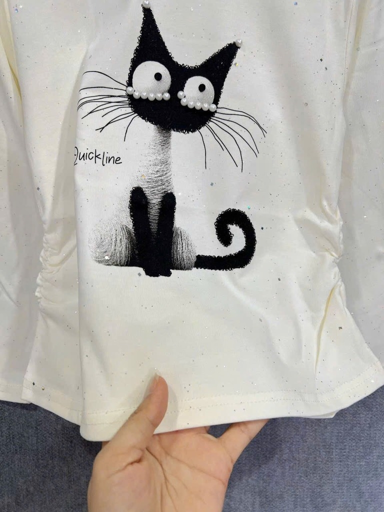 ÁO PHÔNG MÈO DÀI TAY QCCC BÉ GÁI