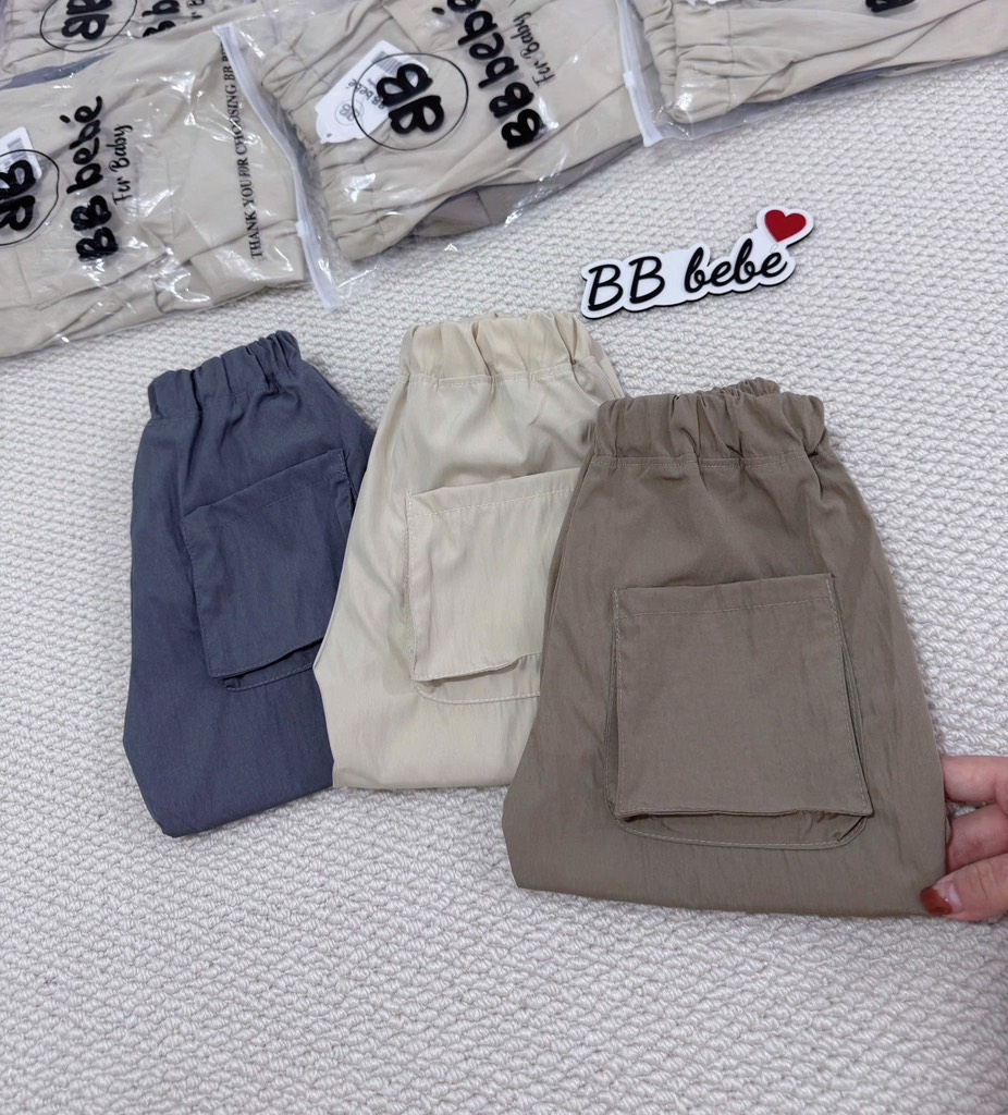 SET 3 QUẦN GIÓ DÀI TONE BE GHI NÂU BÉ TRAI