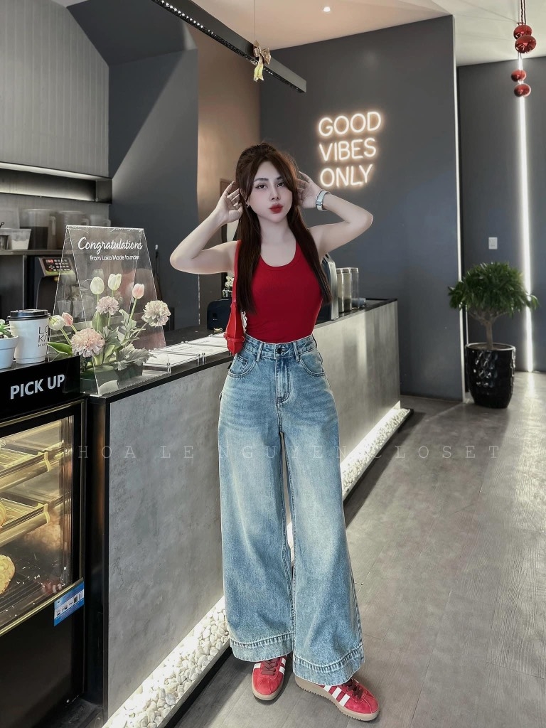 QUẦN JEAN NỮ SUÔNG NỐI GẤU SẴN (xả 79K)