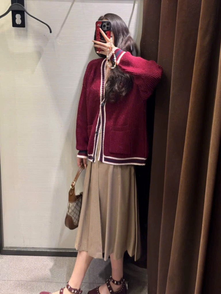 ÁO LEN CADIGAN MẬN Z.ARA PHỐI VIỀN NỮ THU ĐÔNG