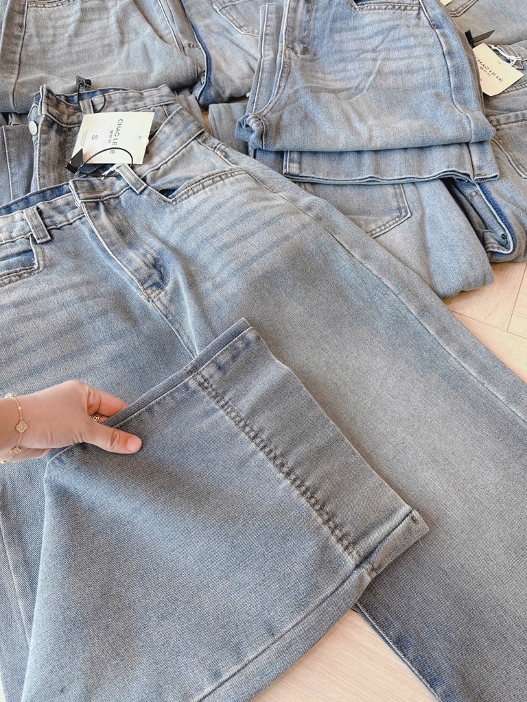 QUẦN JEANS NỮ SUÔNG GẤU TO TÚI VẠT SẴN