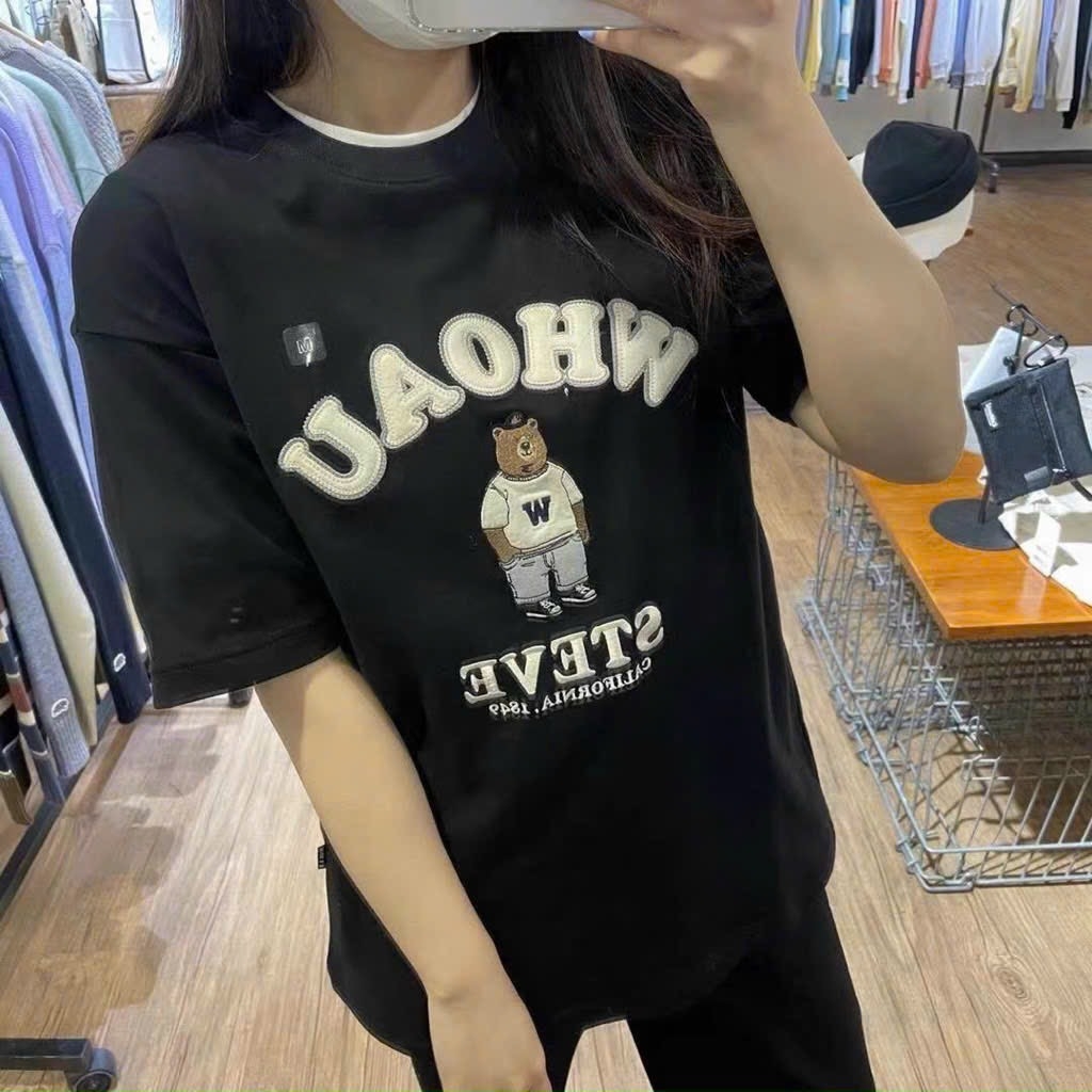 ÁO PHÔNG NỮ CỘC WHOAU ĐEN SẴN (SALE 55k)