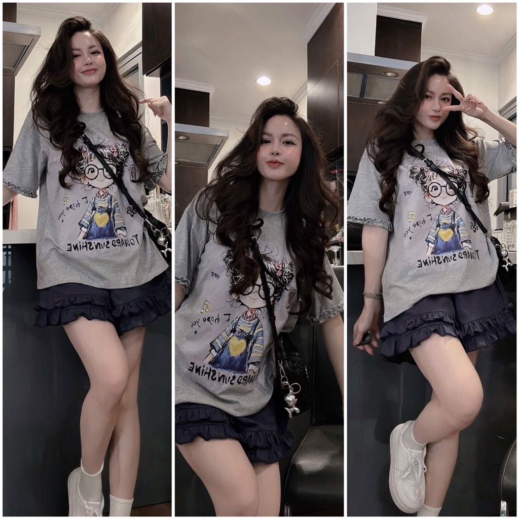 SET BỘ CÔ GÁI XÁM KÈM BUỘC TÓC NỮ