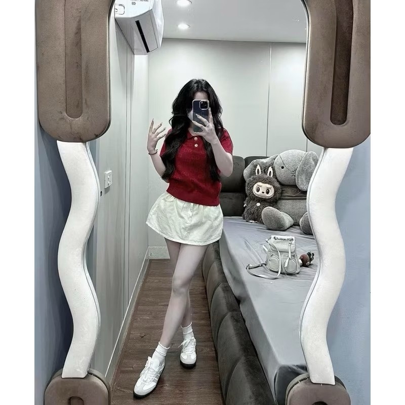 ÁO CỘC LEN LỆ VI XANH ĐỎ NỮ SẴN(SALE 90k)