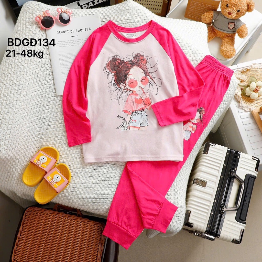 SET BỘ DÀI TAY SIZE ĐẠI HÌNH HOẠT HÌNH BÉ GÁI