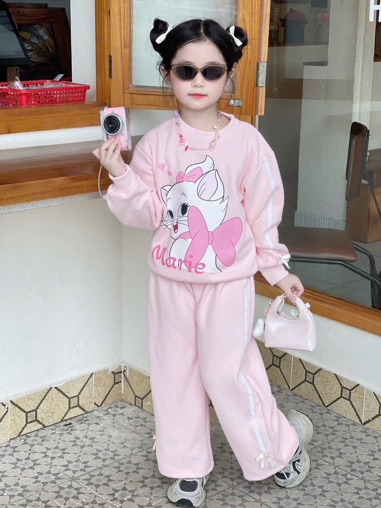 BỘ DÀI NỈ HAI DA MÈO MARIE HỒNG XÁM BÉ GÁI