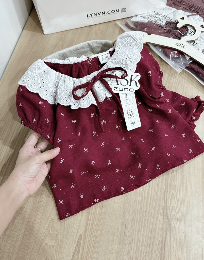 SET BÈO CHẤT ĐŨI ĐỎ ĐẬM BÉ GÁI (SALE 62k)