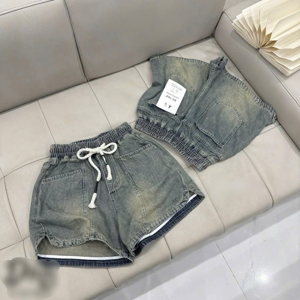 QUẦN SOOC BÒ CHUN DÂY BUỘC NỮ SẴN