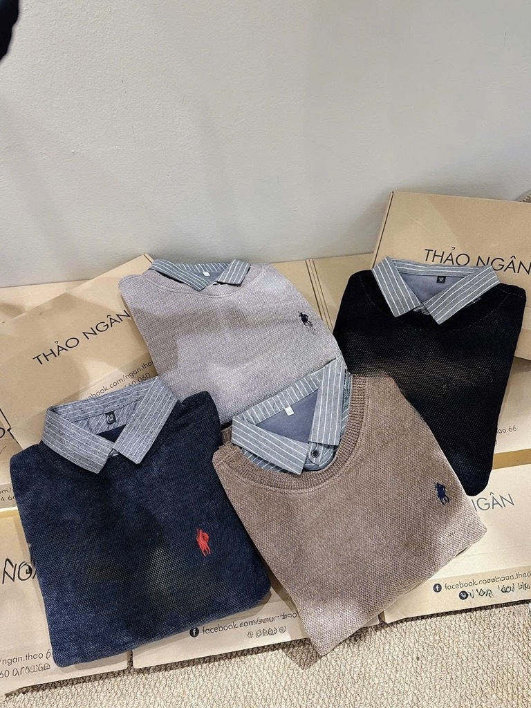 ÁO NGỰA PHỐI CỔ SƠ MI NAM THU ĐÔNG