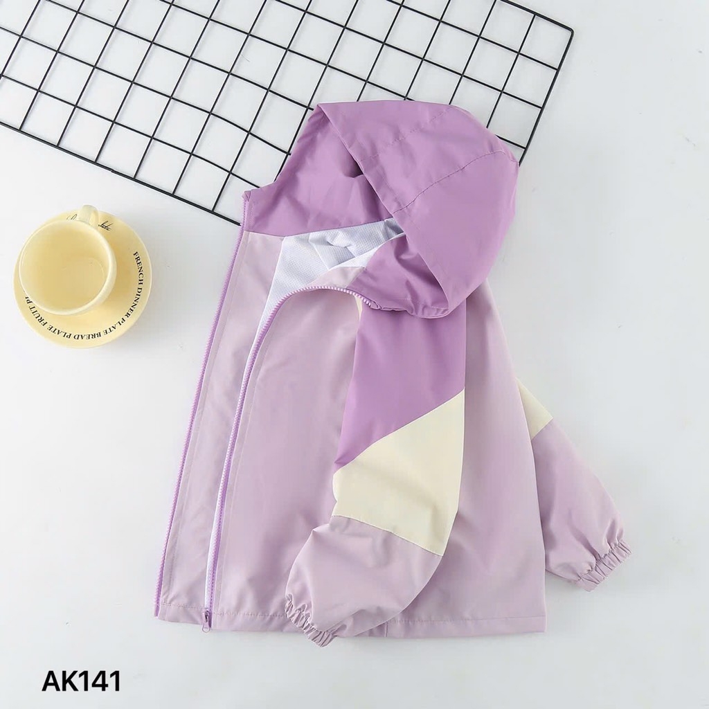 ÁO KHOÁC GIÓ PHỐI MÀU LIỀN MŨ DÀI TAY SIZE ĐẠI BÉ TRAI