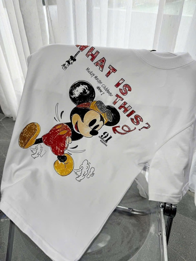 ÁO PHÔNG DISNEY TRẮNG CỘC TAY NỮ SẴN