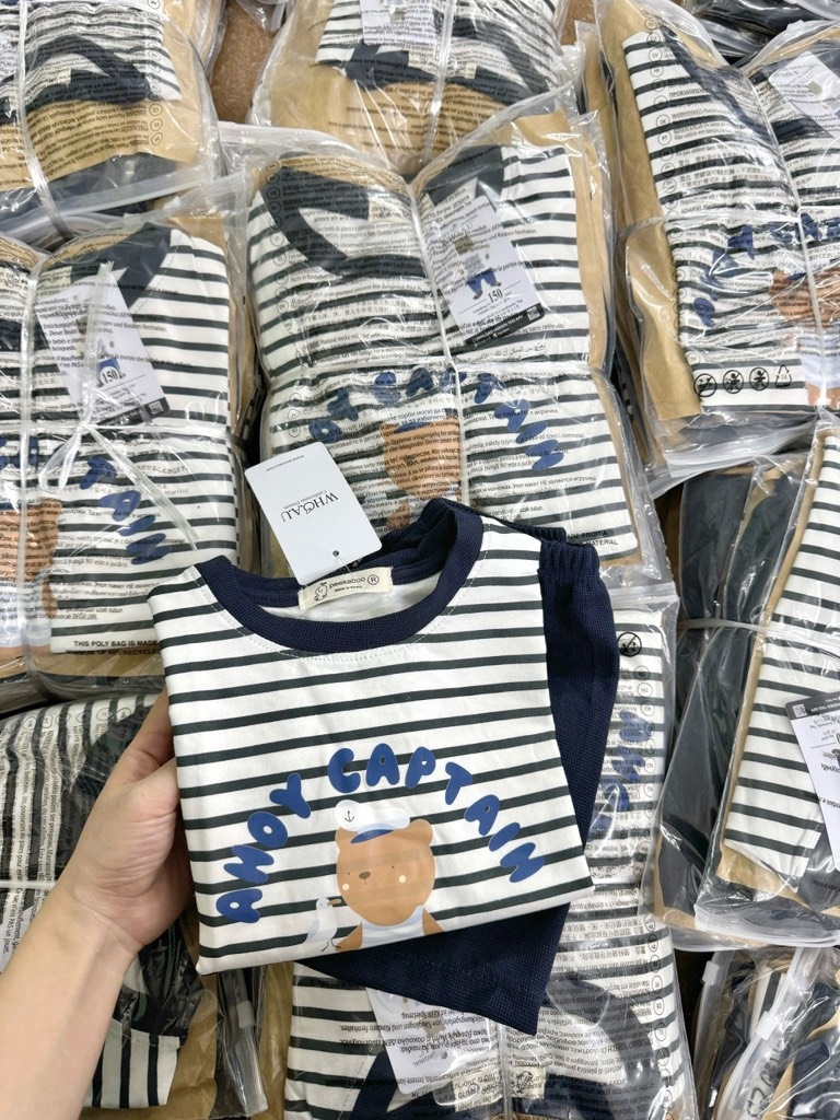 SET ÁO KẺ QUẦN ĐÙI BÉ TRAI