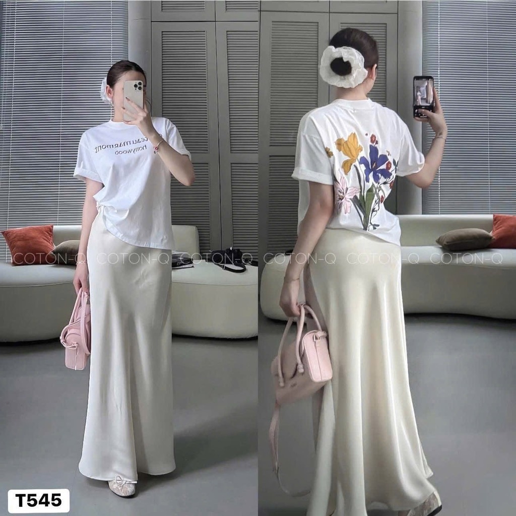 ÁO PHÔNG IN HOA SAU LƯNG NƯ