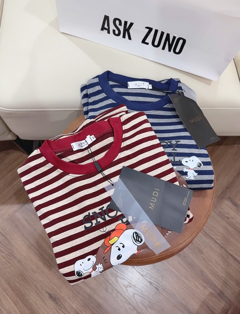 BỘ SNOOPY CHẤT ZIP KẺ XỊN FORM RỘNG NỮ THU ĐÔNG SẴN