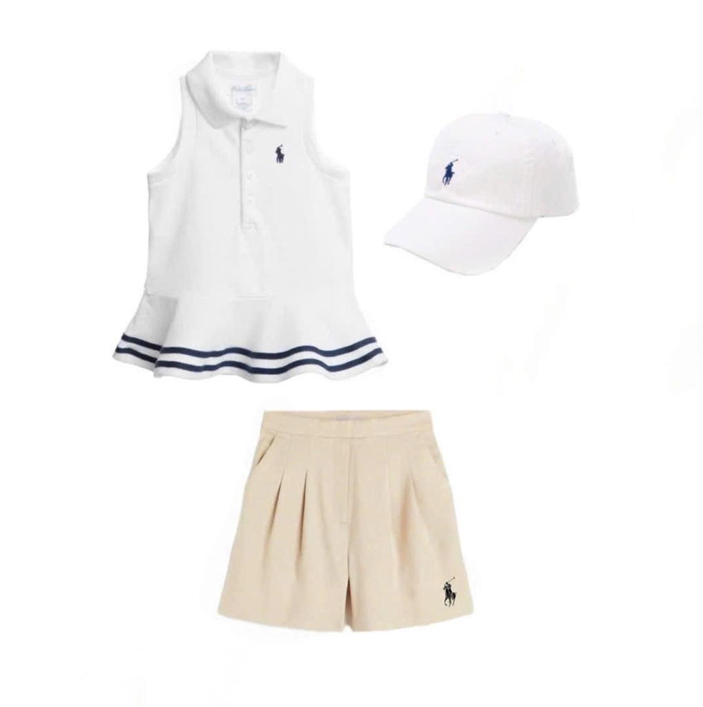 SET POLO THÊU NGỰA KÈM MŨ BÉ GÁI( xả 59k)