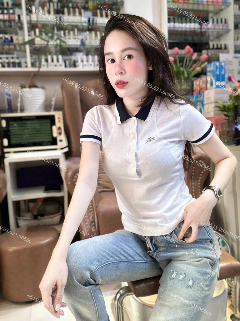 ÁO POLO THÊU CÁ SẤU CÚC BỌC NỮ (HÀNG ĐẮT) SẴN