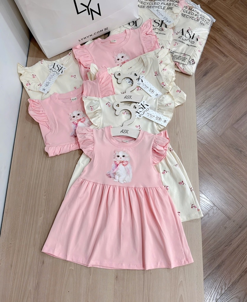 SET 2 VÁY CÁNH TIÊN MÈO HOA NHÍ BÉ GÁI(XẢ 89k)