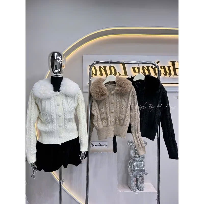 ÁO LEN NỮ CỔ LÔNG Q.C THU ĐÔNG HOT HIT SẴN