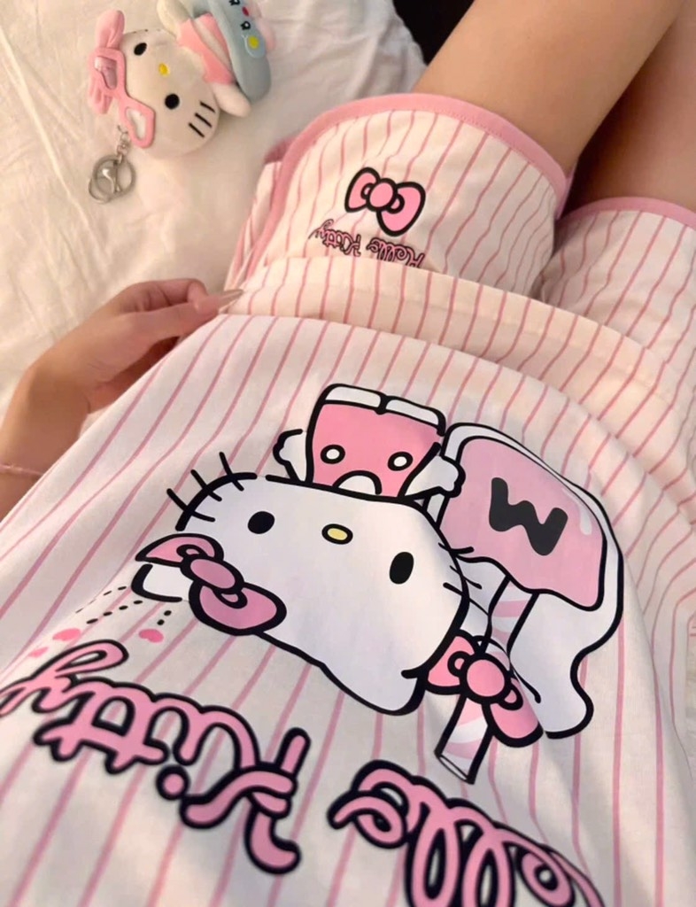 SET HỒNG KẺ MÈO KITTY NỮ