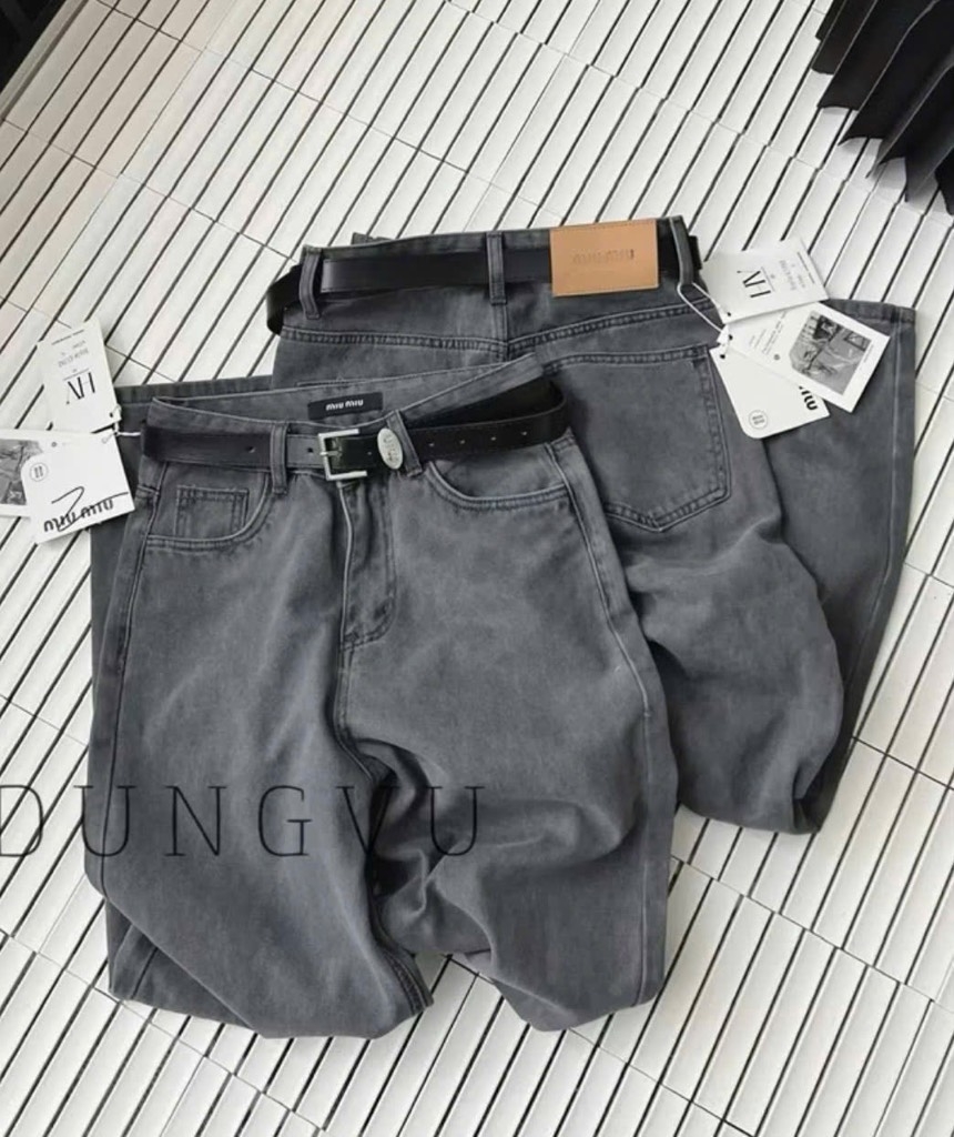 QUẦN JEAN NỮ SUÔNG TRƠN MÀU KHÓI SẴN (SALE 99k)