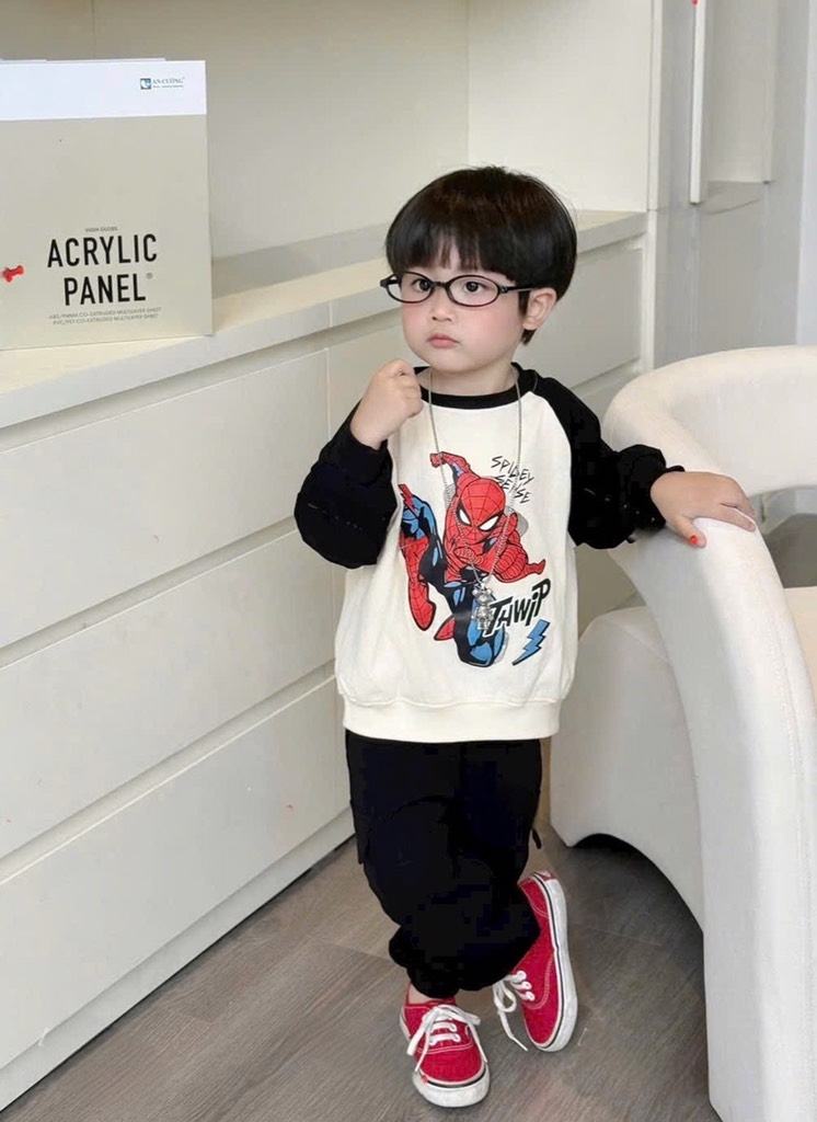 BỘ ZIP DÀI NHỆN SPIDER - MAN QUẦN TÚI HỘP BÉ TRAI