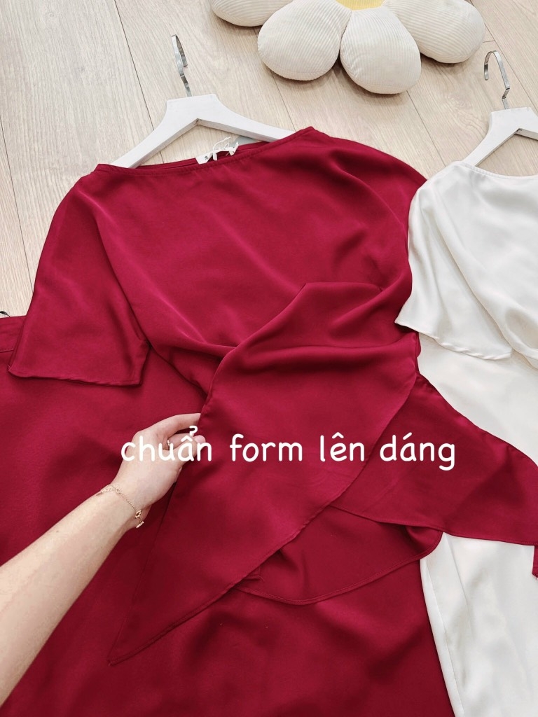 SET LỤA BUỘC CHÉO EO CV 2 LỚP NỮ SẴN(XẢ 99k)