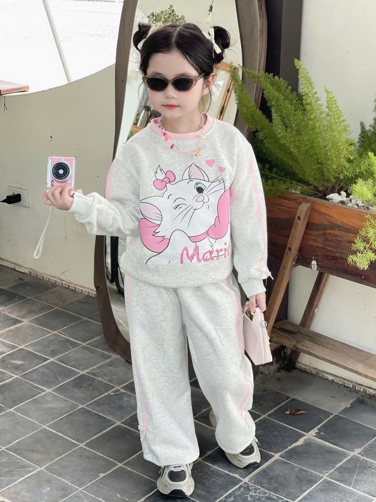 BỘ DÀI NỈ HAI DA MÈO MARIE HỒNG XÁM BÉ GÁI