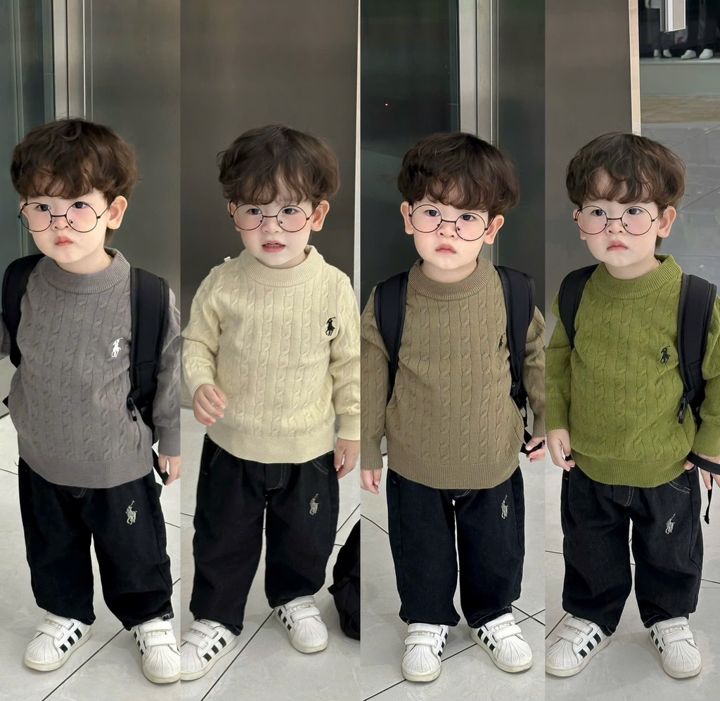 ÁO LEN THÊU NGỰA BÉ TRAI