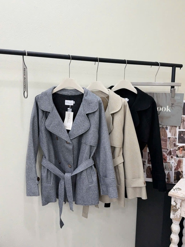 ÁO KHOÁC DẠ DÁNG CHÙM MÔNG NỮ THU ĐÔNG