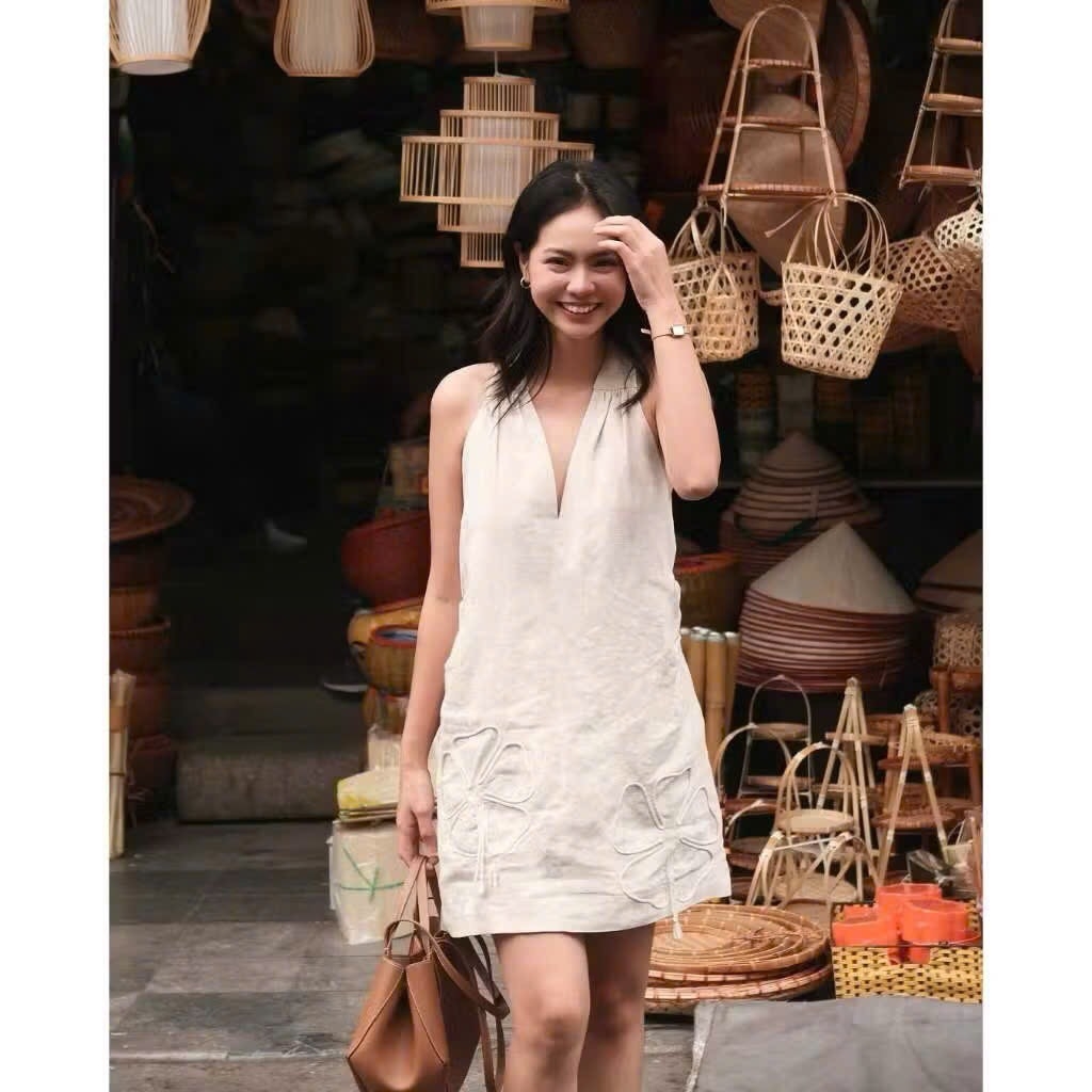 VÁY LI-EN HOA VIỀN HAI LỚP NỮ